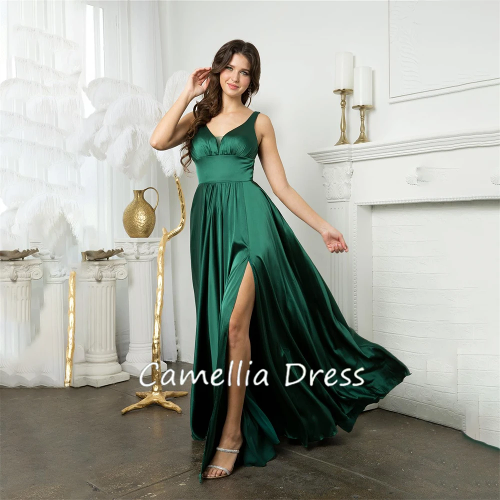 Simple A-line Evening Dresses V Neck Sleeveless Satin With Side Slit Sexy Long Prom Dresses Vestidos De Fiesta فساتين السهرة
Simple A-line Evening Dresses V Neck Sleeveless Satin With Side Slit Sexy Long Prom Dresses Vestidos De Fiesta فساتين السهرة