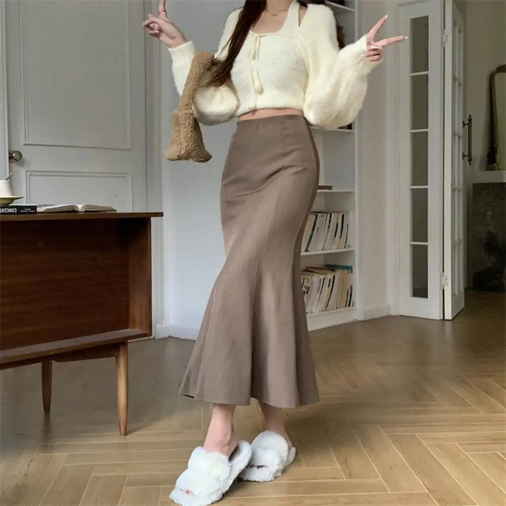 Women Fishtail Skirt Fishtail Skirt Elegant Fishtail Maxi Skirt with Ruffle Trim High Waist Elastic Band Solid Color for Office
Women Fishtail Skirt Fishtail Skirt Elegant Fishtail Maxi Skirt with Ruffle Trim High Waist Elastic Band Solid Color for Office