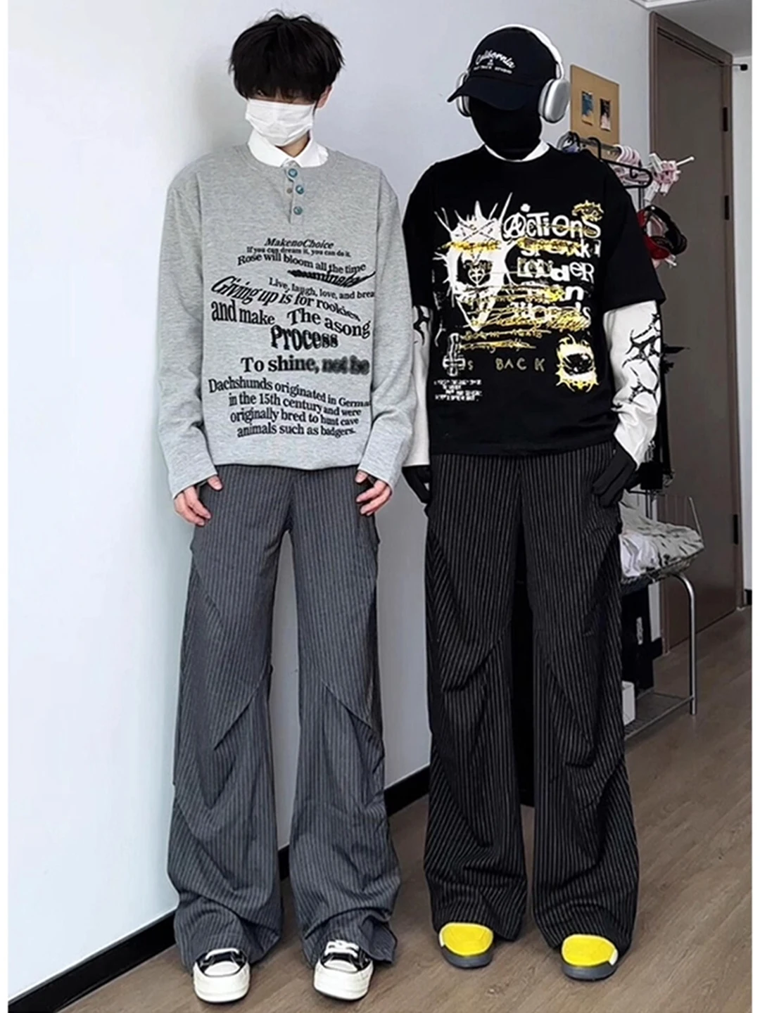 Cleanfit Men's Pleated Knife Wide Leg Pants American High Street Sle Casual Trousers Autumn Season Faion Trend
Cleanfit Men's Pleated Knife Wide Leg Pants American High Street Sle Casual Trousers Autumn Season Faion Trend