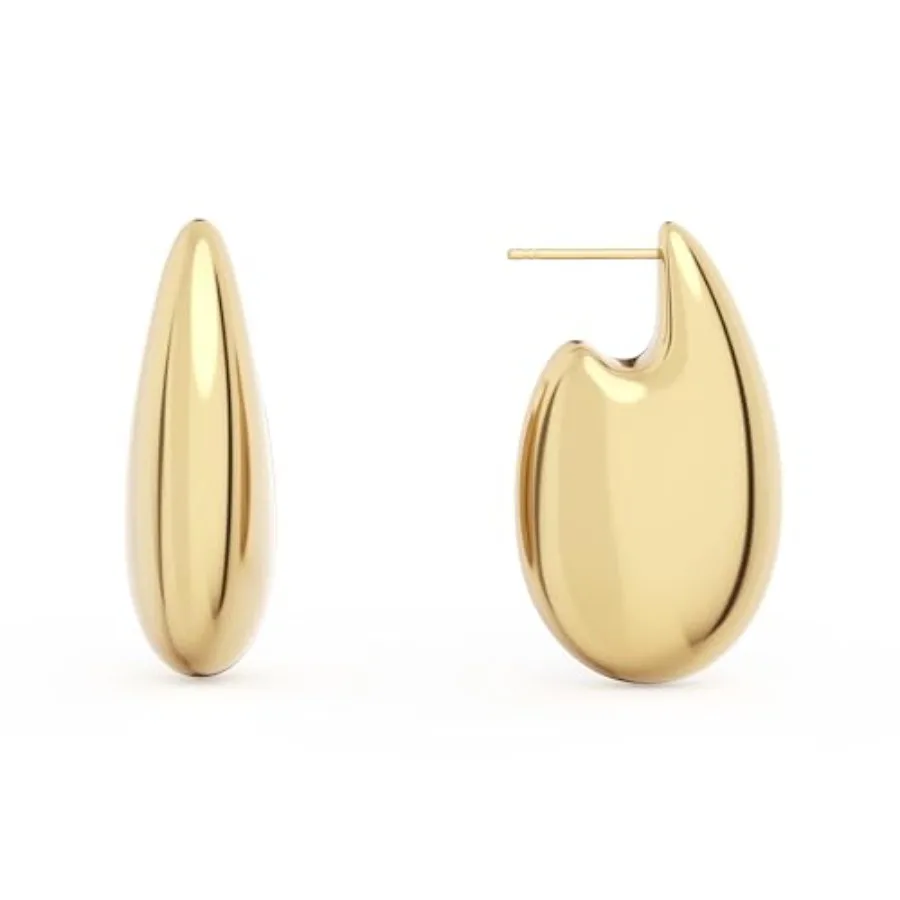 14K Gold Plated Chunky Gold, Lightweight Hollow Open Teardrop Earring Trendy Jewelry Gifts for Women, Hypoallergenic
14K Gold Plated Chunky Gold, Lightweight Hollow Open Teardrop Earring Trendy Jewelry Gifts for Women, Hypoallergenic