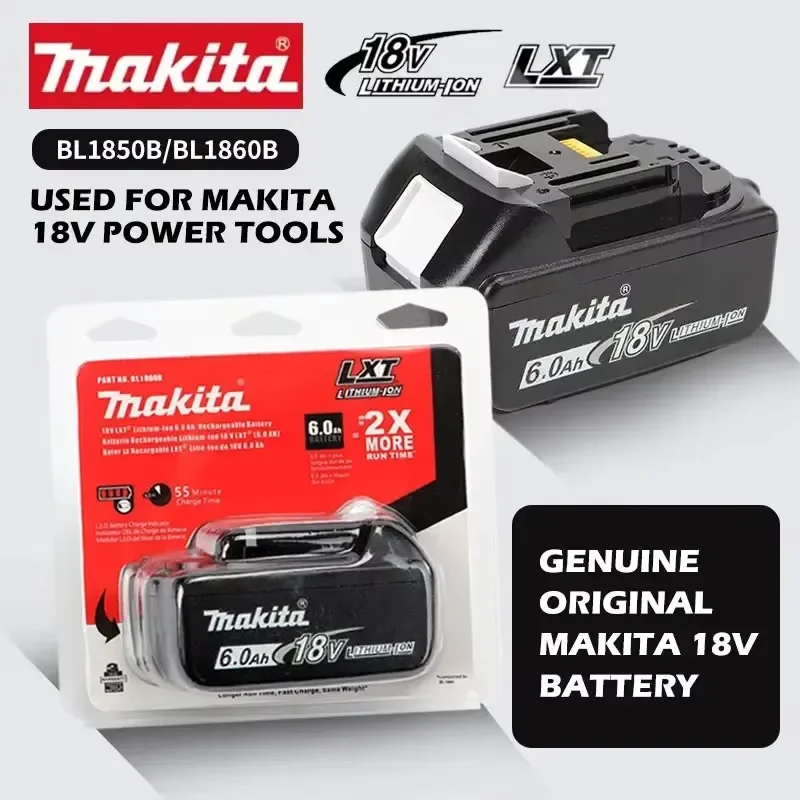 Original Makita 18V 6Ah Rechargeable Battery ,For 18V Makita With LED Li-ion Replacement LXT Tool Battery BL1860B BL1860 BL1850
Original Makita 18V 6Ah Rechargeable Battery ,For 18V Makita With LED Li-ion Replacement LXT Tool Battery BL1860B BL1860 BL1850