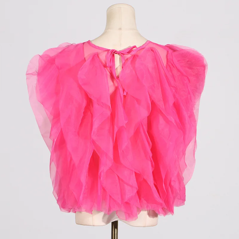 Fashion Casual Style Shirt for Women in Early Spring 2025 New Round Neck Ruffle Edge Mesh Splicing Sleeveless Top
Fashion Casual Style Shirt for Women in Early Spring 2025 New Round Neck Ruffle Edge Mesh Splicing Sleeveless Top