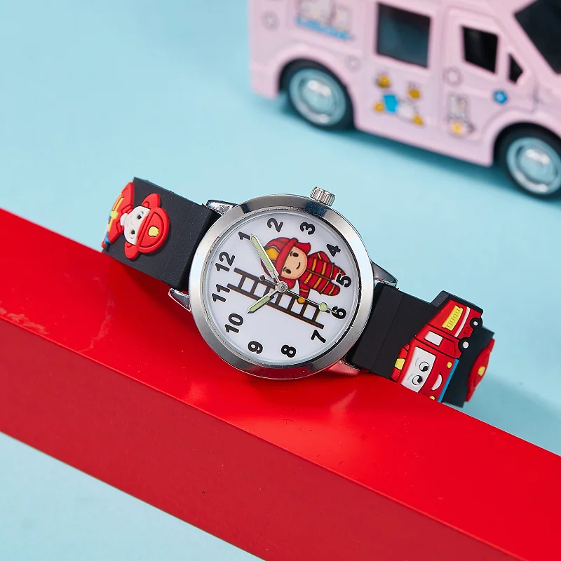 children's 3D Cartoon Fire Truck Firefighter Kids Watches Soft Silicone Strap Durable for Boys Girls Aged 3-12 birthday Gifts
children's 3D Cartoon Fire Truck Firefighter Kids Watches Soft Silicone Strap Durable for Boys Girls Aged 3-12 birthday Gifts