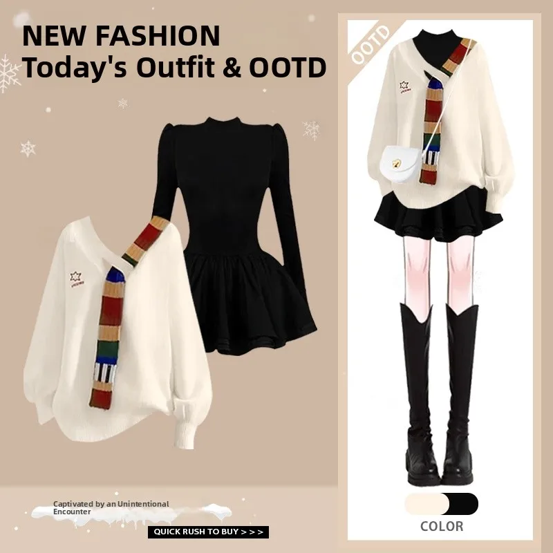 Autumn Winter Women's Knitwear Dress Color Block Design Slimming High Quality Fashion Set Polyester Fiber 18-25 Years Old
Autumn Winter Women's Knitwear Dress Color Block Design Slimming High Quality Fashion Set Polyester Fiber 18-25 Years Old