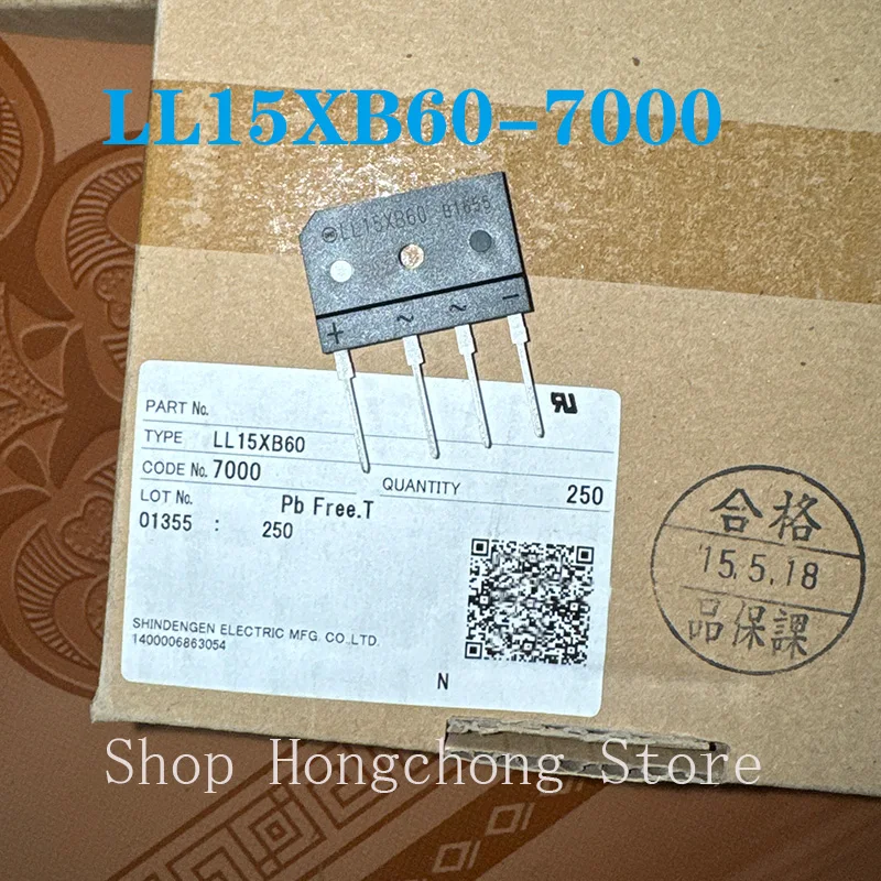 LL15XB60-7000 SHINDENGEN Diode Rectifier Bridge Single 600V 15A Automotive 4-Pin SIP Brand New Original
LL15XB60-7000 SHINDENGEN Diode Rectifier Bridge Single 600V 15A Automotive 4-Pin SIP Brand New Original