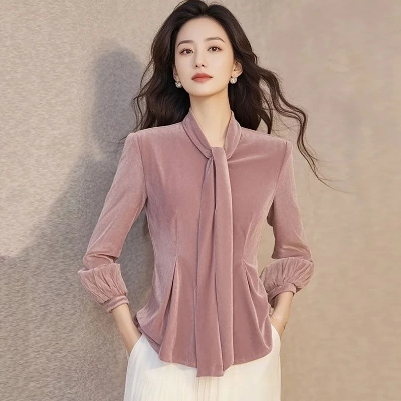 2024 Spring Fall Women Lantern Sleeve Purple Velvet Top Shirt , Woman Autumn Female Velour Tops Shirts
2024 Spring Fall Women Lantern Sleeve Purple Velvet Top Shirt , Woman Autumn Female Velour Tops Shirts