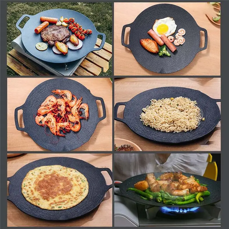 L79A 38Cm Thick Cast Iron Frying Pan Flat Pancake Griddle Non-Stick Bbq Grill Induction Cooker Open Flame Cooking Pot
L79A 38Cm Thick Cast Iron Frying Pan Flat Pancake Griddle Non-Stick Bbq Grill Induction Cooker Open Flame Cooking Pot