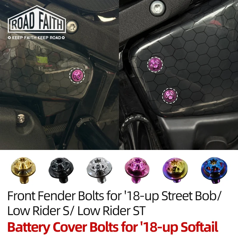 Motorcycle Titanium Alloy Front Fork Bolts Screws Battery Cover Bolts for Harley 2018-up Softail Street Bob Low Rider S/ST FXLR
Motorcycle Titanium Alloy Front Fork Bolts Screws Battery Cover Bolts for Harley 2018-up Softail Street Bob Low Rider S/ST FXLR