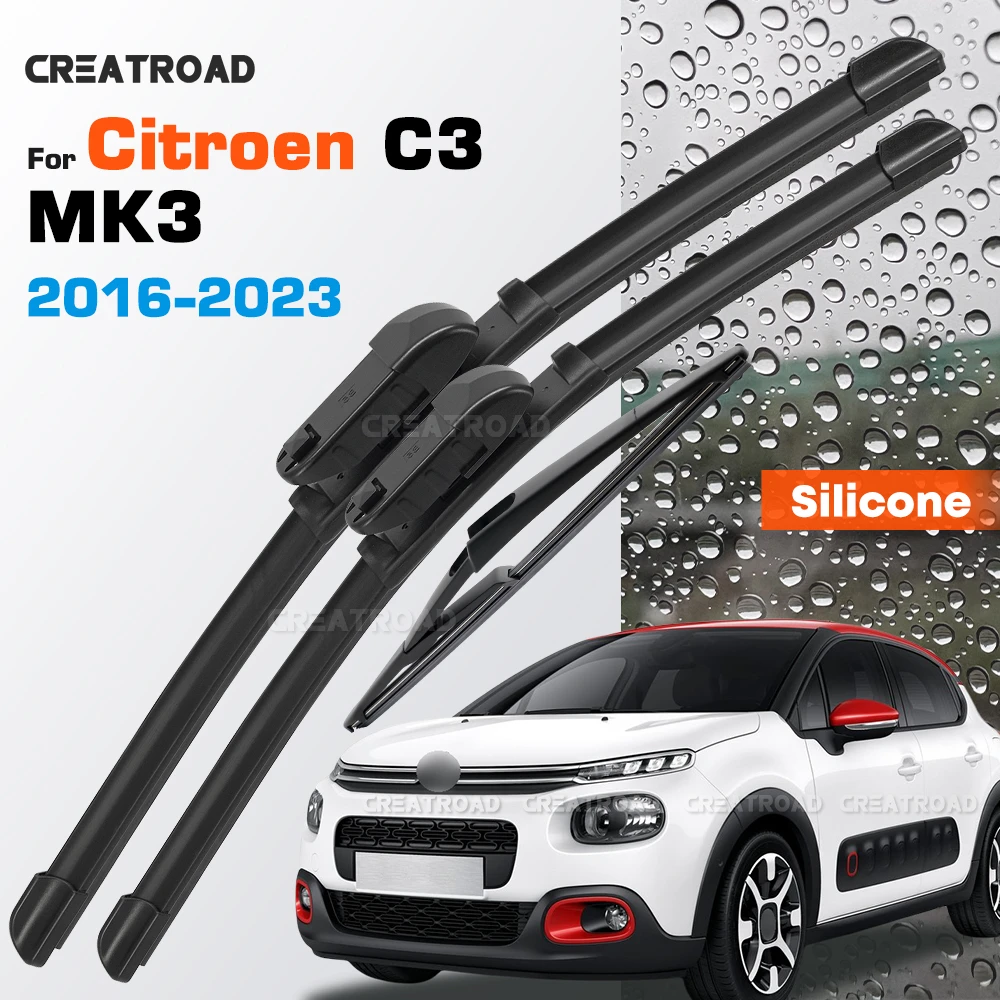 Silicone Wiper Blades Fit For Citroen C3 MK3 SX SY 2016-2023 Coated Silent HD Wear-Resistant Windshield Wipers 26"+16"+12"
Silicone Wiper Blades Fit For Citroen C3 MK3 SX SY 2016-2023 Coated Silent HD Wear-Resistant Windshield Wipers 26"+16"+12"