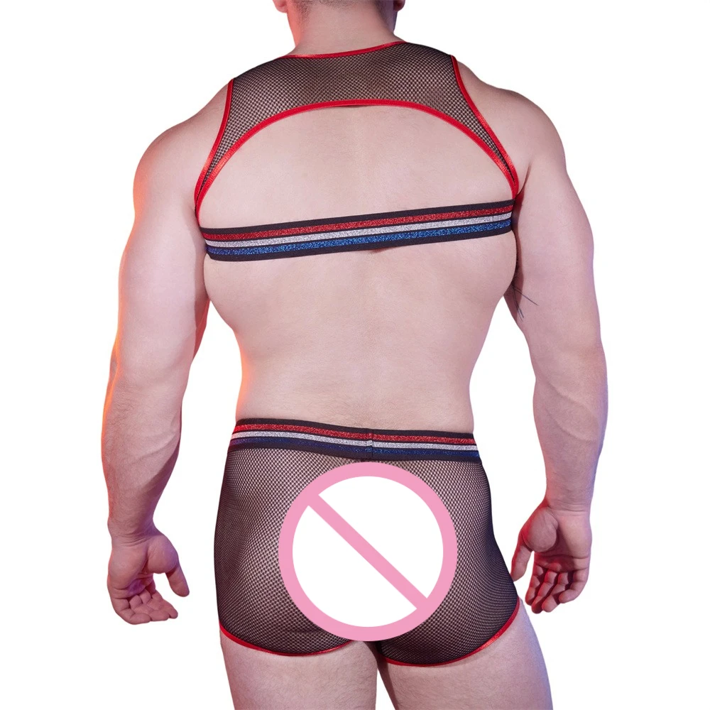 Erotic Men's Mesh Fishnet Tank Tops with Boxer Shorts Fetish Novelty Exotic Sets Sexy Male See Through Breathable Lingerie Suit
Erotic Men's Mesh Fishnet Tank Tops with Boxer Shorts Fetish Novelty Exotic Sets Sexy Male See Through Breathable Lingerie Suit