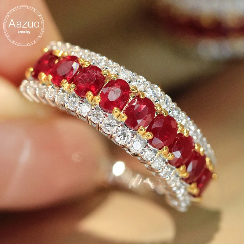 Aazuo 18K Solid White Gold Natrual Ruby Real Diamonds Crassic Lines Ring Gifted For Woman Wedding Day Deluxe Banquet Party
Aazuo 18K Solid White Gold Natrual Ruby Real Diamonds Crassic Lines Ring Gifted For Woman Wedding Day Deluxe Banquet Party