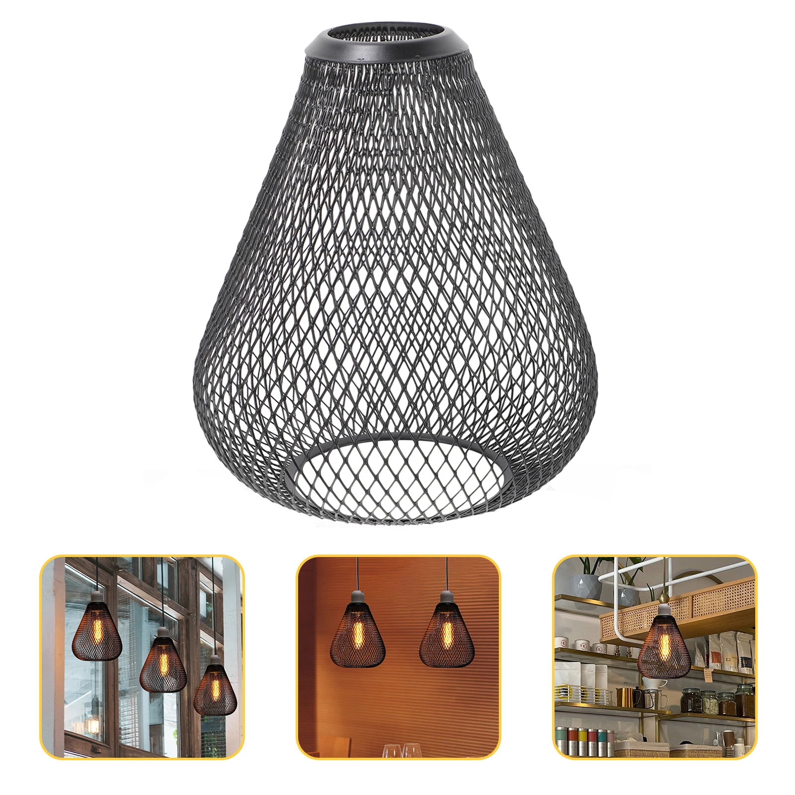 Iron Wire Pendant Light Shade 150x170 Drop Shape Black Retro Lampshade Hanging Bulb Cover E27 Socket Home Decor
Iron Wire Pendant Light Shade 150x170 Drop Shape Black Retro Lampshade Hanging Bulb Cover E27 Socket Home Decor