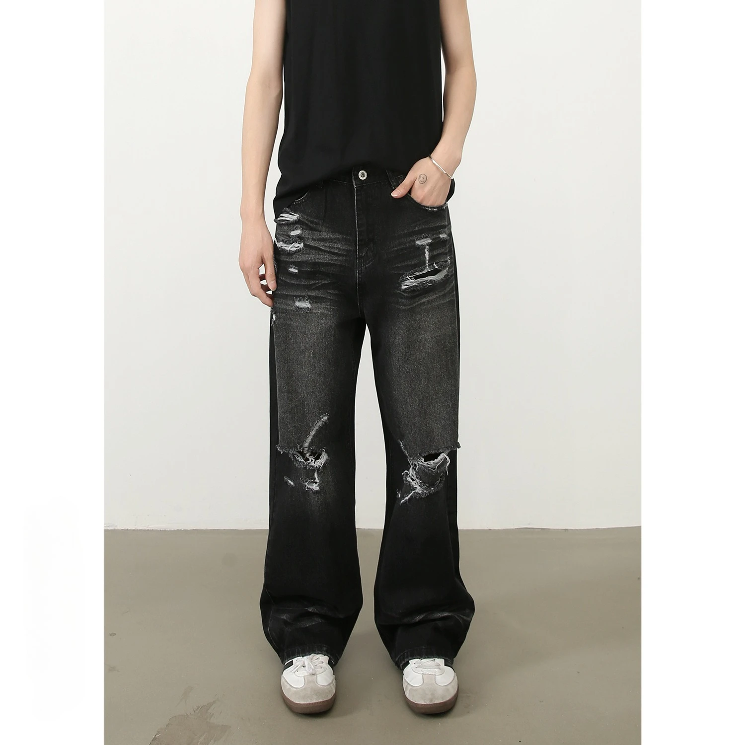 American Vintage High Street Men's Black Grey Straight Wide Leg Simple Loose Jeans Pants Male New Fashion Denim Trousers Clothes
American Vintage High Street Men's Black Grey Straight Wide Leg Simple Loose Jeans Pants Male New Fashion Denim Trousers Clothes