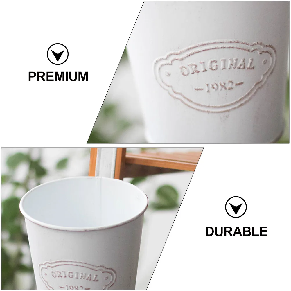 3 Pcs Retro Tin Decor Vintage Hanging Flower Bucket White Iron Planter Curved Hook Storage Dry Flowers Garden Home
3 Pcs Retro Tin Decor Vintage Hanging Flower Bucket White Iron Planter Curved Hook Storage Dry Flowers Garden Home