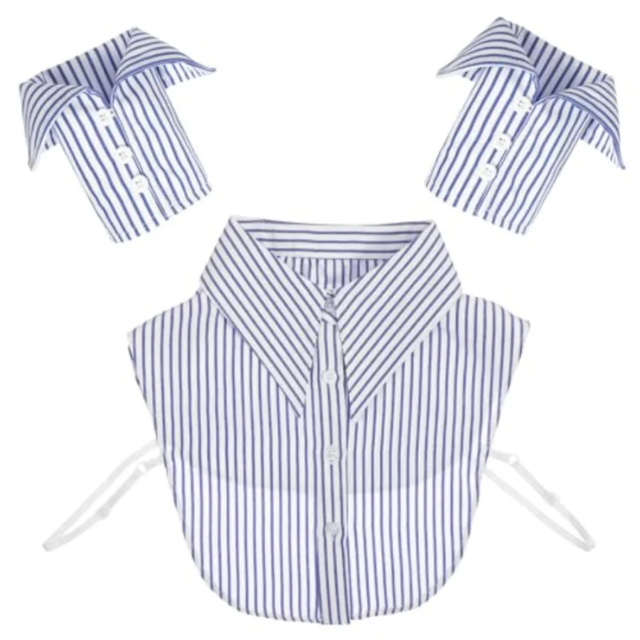 Striped Detachable Fake Collar Wrist Cuffs for Women Girls, Detachable Half Blouse Shirts Fake Sleeve, Shirt Faux False Dickey
Striped Detachable Fake Collar Wrist Cuffs for Women Girls, Detachable Half Blouse Shirts Fake Sleeve, Shirt Faux False Dickey