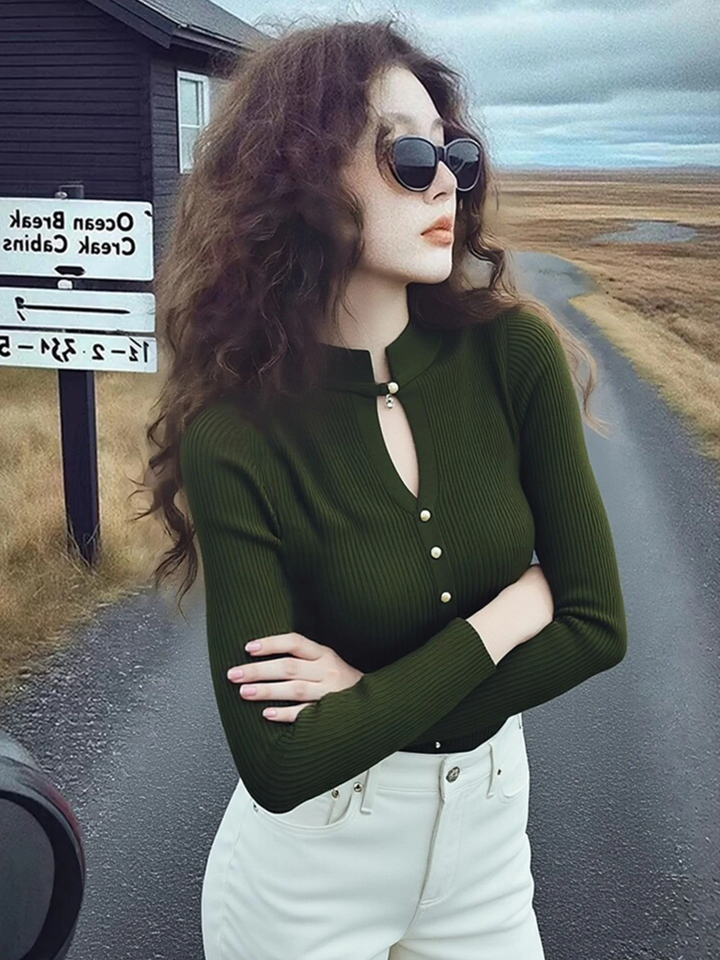 Ele Hollow out Long Sve Knitwear Faionable Women's Premium Quali Winter Top Sli Versatile Base Layer irt
Ele Hollow out Long Sve Knitwear Faionable Women's Premium Quali Winter Top Sli Versatile Base Layer irt