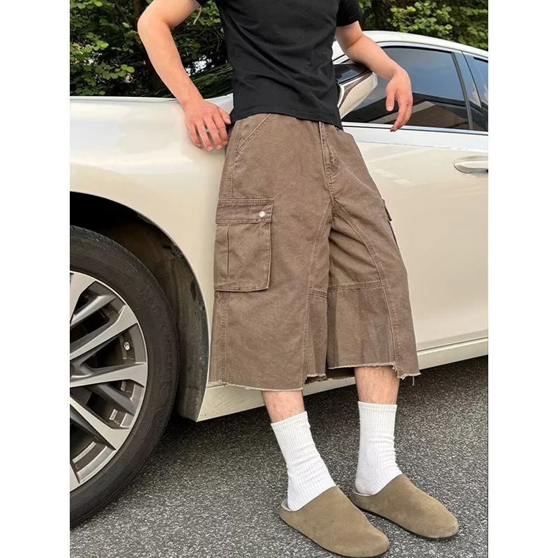 American Retro Workwear Seven-Foot Pants Men's Loose Casual mid Waist Straight Leg Over-Knee Casual Pants for Summer
American Retro Workwear Seven-Foot Pants Men's Loose Casual mid Waist Straight Leg Over-Knee Casual Pants for Summer