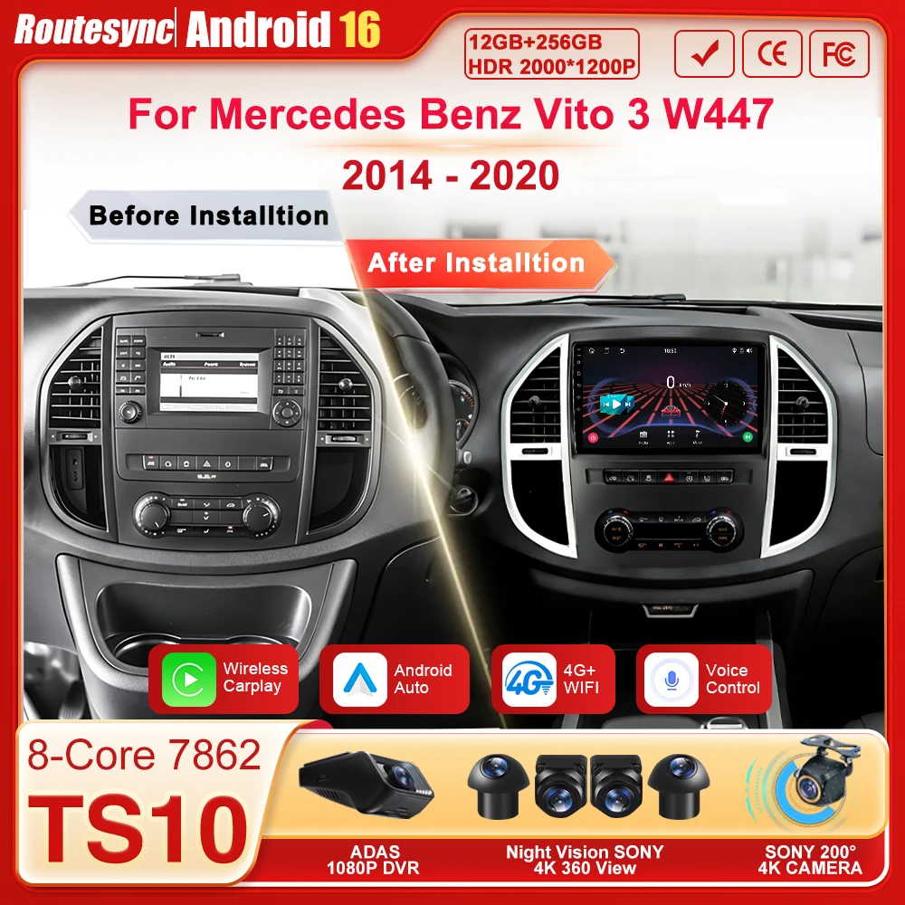 Car Radio For Mercedes Benz Vito 3 W447 2014 - 2020 Multimedia Video Player Touch Screen Intelligent System Android Auto 8 Core
Car Radio For Mercedes Benz Vito 3 W447 2014 - 2020 Multimedia Video Player Touch Screen Intelligent System Android Auto 8 Core