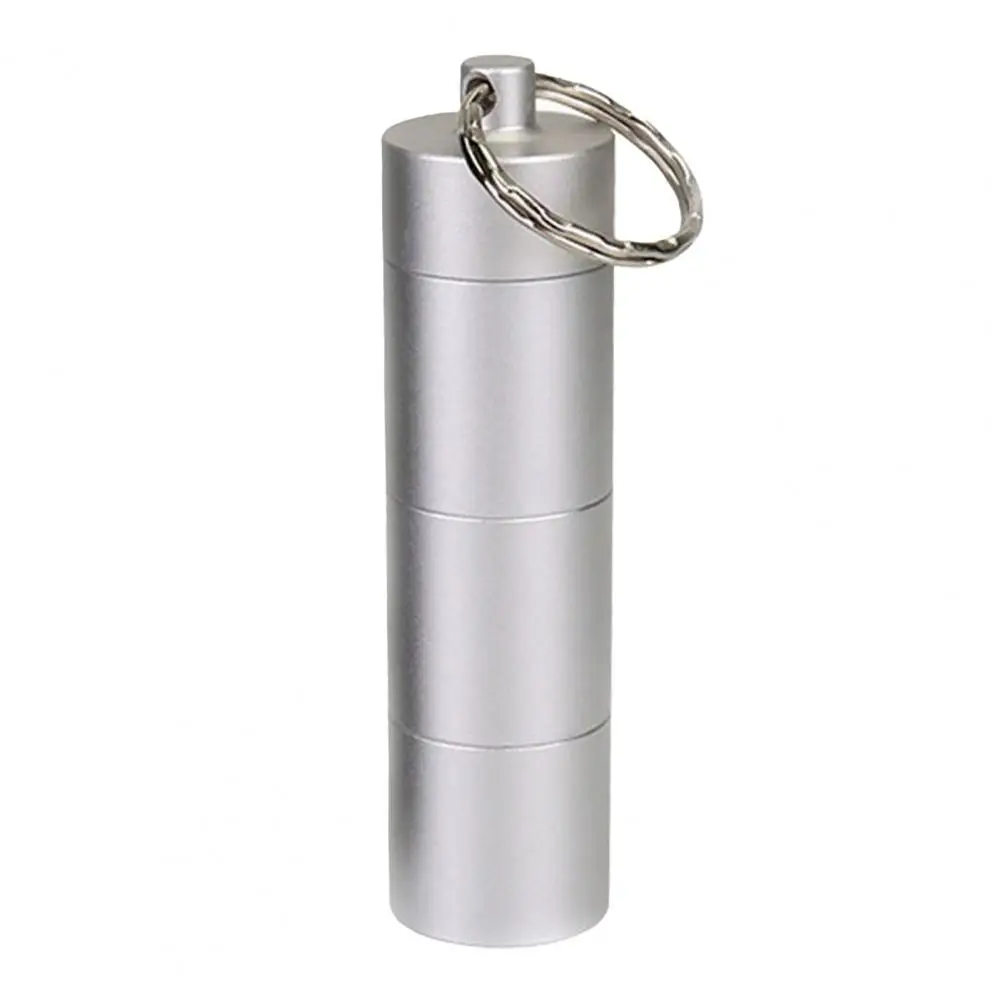 Pill Storage Box with Sealing Rings Aluminum Alloy Keyring Pill Organizer Storage Container Outdoor Travel First-Aid Pill Case
Pill Storage Box with Sealing Rings Aluminum Alloy Keyring Pill Organizer Storage Container Outdoor Travel First-Aid Pill Case
