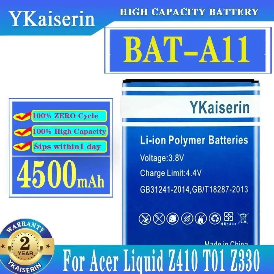 Долговечный аккумулятор Bat-A11 с высокой совместимостью 4500 мАч для Acer Liquid Z410 T01 Z330 Bat A11 для мобильного телефона
Долговечный аккумулятор Bat-A11 с высокой совместимостью 4500 мАч для Acer Liquid Z410 T01 Z330 Bat A11 для мобильного телефона