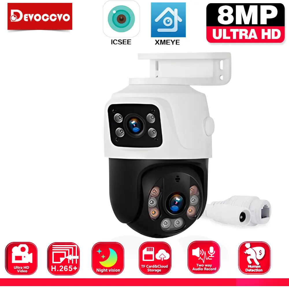 Dual Lens 4K 8MP PTZ POE IP Camera Two-Way Audio Outdoor Home Security Surveillance Camera CCTV Surveillance Cameras iCSee XMEye
Dual Lens 4K 8MP PTZ POE IP Camera Two-Way Audio Outdoor Home Security Surveillance Camera CCTV Surveillance Cameras iCSee XMEye