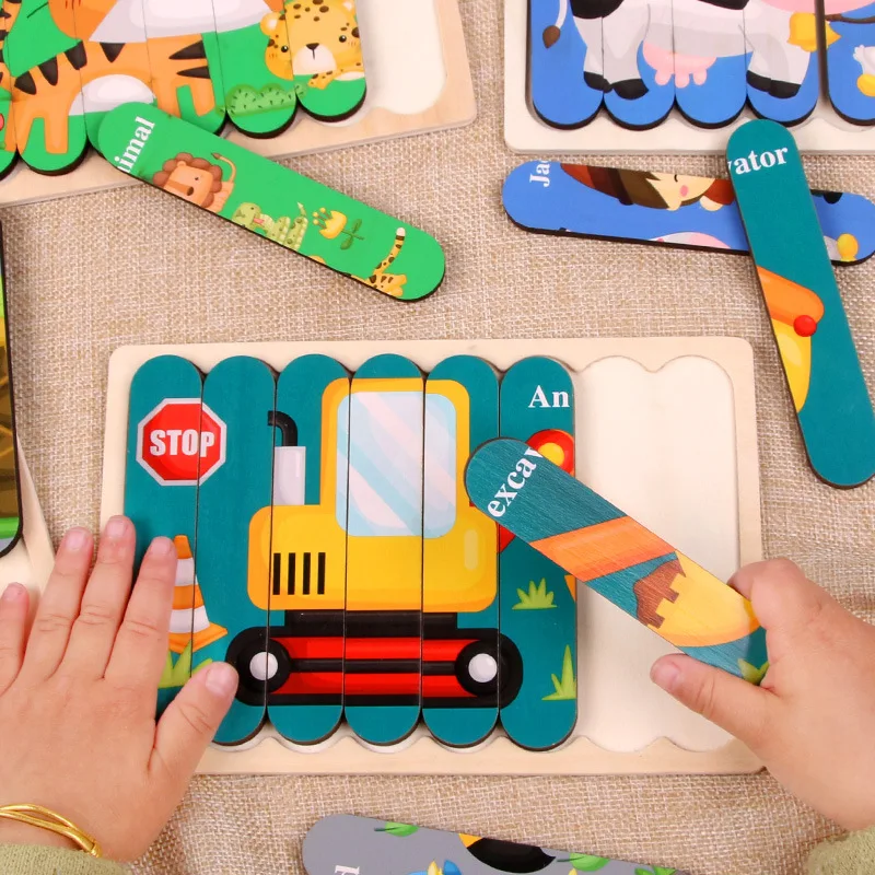 Montessori Wooden Puzzle Baby Games 3D Double-sided Child Puzzle Educational Baby Toys Jigsaw Puzzles For Kids Children Toys
Montessori Wooden Puzzle Baby Games 3D Double-sided Child Puzzle Educational Baby Toys Jigsaw Puzzles For Kids Children Toys