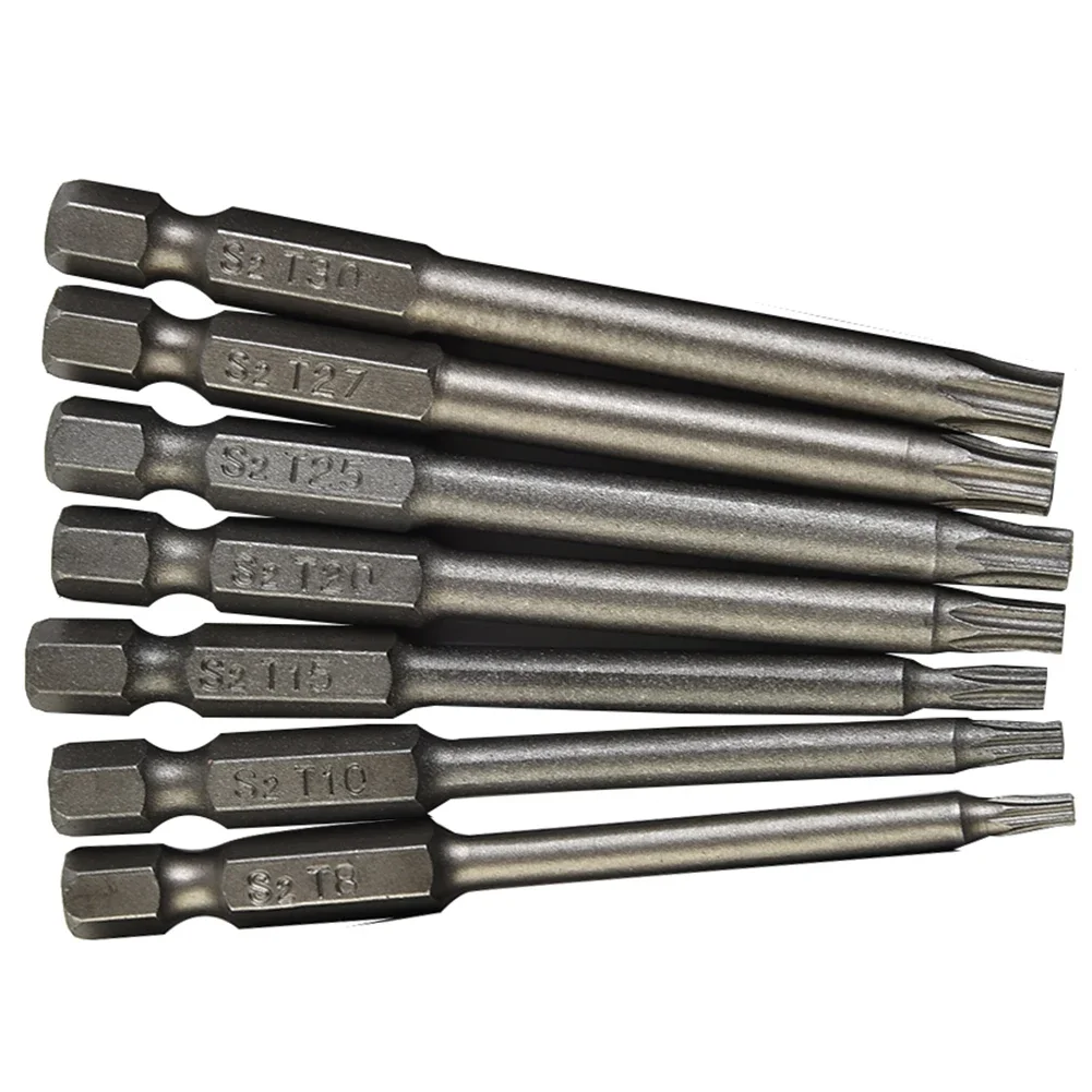 Torx Screwdriver Bit Set 7pcs Magnetic Head 75MM Extra Long Alloy Steel Hex Shank T8 T10 T15 T20 T25 T27 T30 For General Use
Torx Screwdriver Bit Set 7pcs Magnetic Head 75MM Extra Long Alloy Steel Hex Shank T8 T10 T15 T20 T25 T27 T30 For General Use