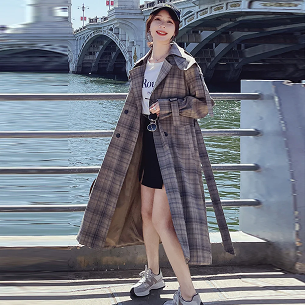Autumn Women Lattice Trench Coat 2023 Spring New Loose Long Overcoat Vintage Double Breasted Bandage Windbreaker Female Clothing
Autumn Women Lattice Trench Coat 2023 Spring New Loose Long Overcoat Vintage Double Breasted Bandage Windbreaker Female Clothing