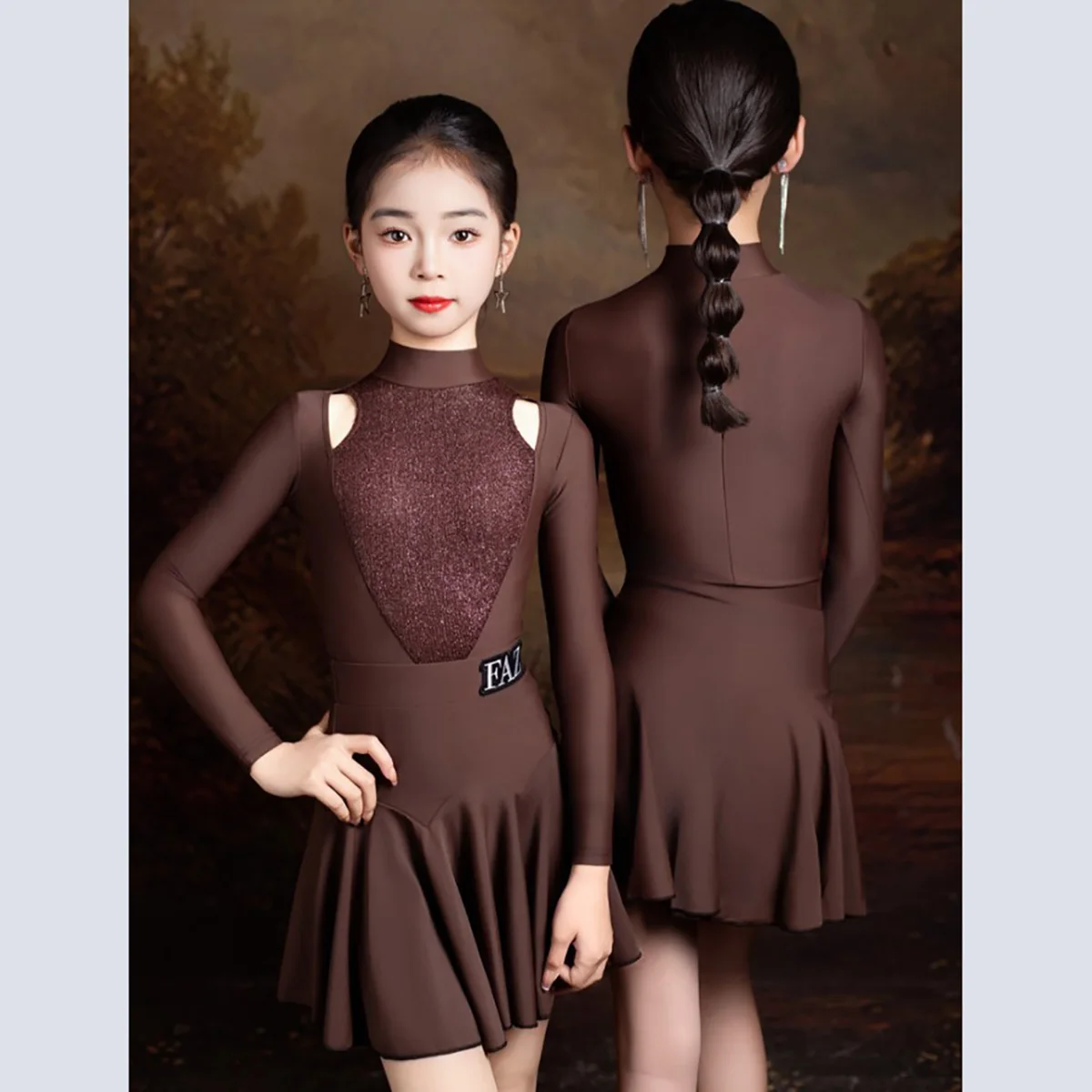 Children Girls Latin Dancewear Practice Glossy Print Long Sleeve Hollow Out Dancing Dress Rumba Dance Competition Costume
Children Girls Latin Dancewear Practice Glossy Print Long Sleeve Hollow Out Dancing Dress Rumba Dance Competition Costume