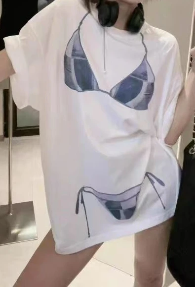 100% Pure Cotton High-end Printed Short Sleeved T-shirt Women's Versatile Top with Meat Covering
100% Pure Cotton High-end Printed Short Sleeved T-shirt Women's Versatile Top with Meat Covering