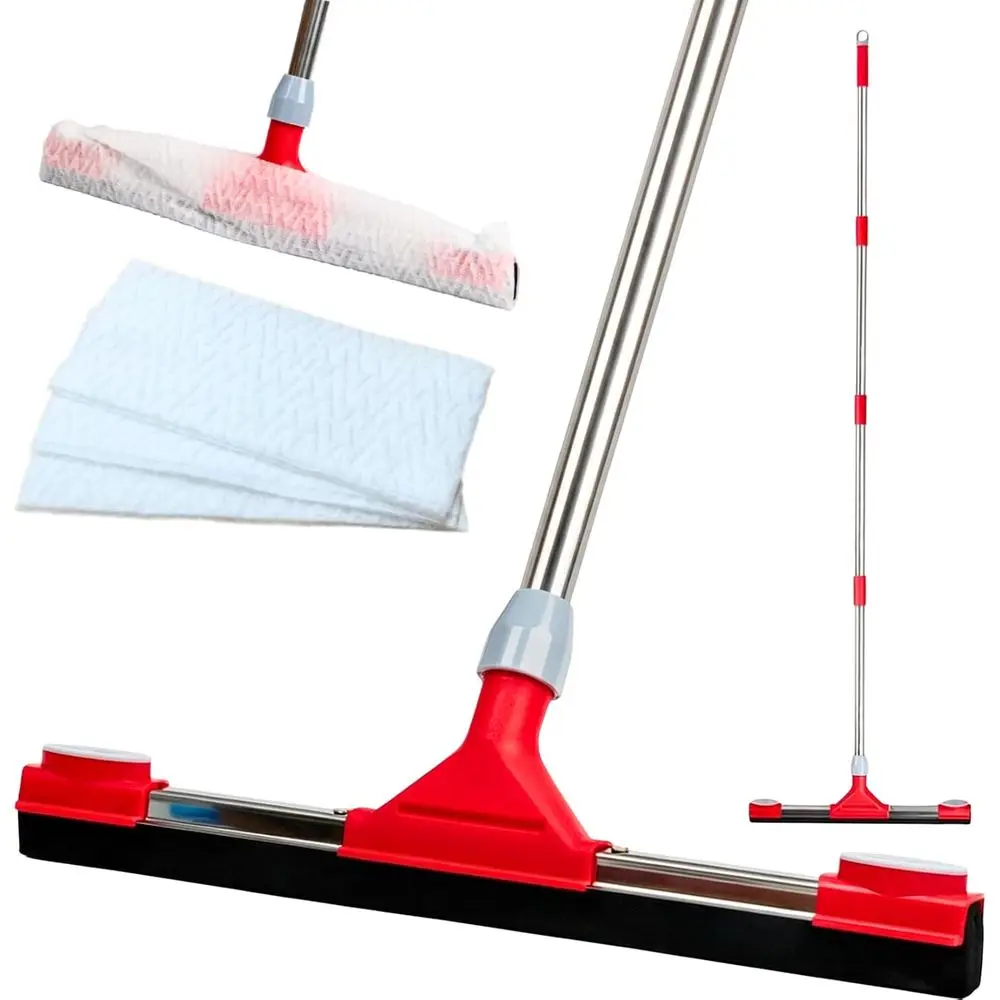 17.3'' Heavy-Duty Floor Squeegee with Towel Clip and 62'' Extendable Handle for Uneven Surfaces: Ideal for Concrete, Garage, Win
17.3'' Heavy-Duty Floor Squeegee with Towel Clip and 62'' Extendable Handle for Uneven Surfaces: Ideal for Concrete, Garage, Win