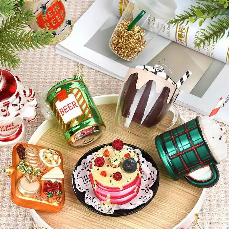 Handmade Christmas Decorative Glass Bauble Cake Beverage Food Shaped Hanging Ornament Christmas Tree Decoration
Handmade Christmas Decorative Glass Bauble Cake Beverage Food Shaped Hanging Ornament Christmas Tree Decoration