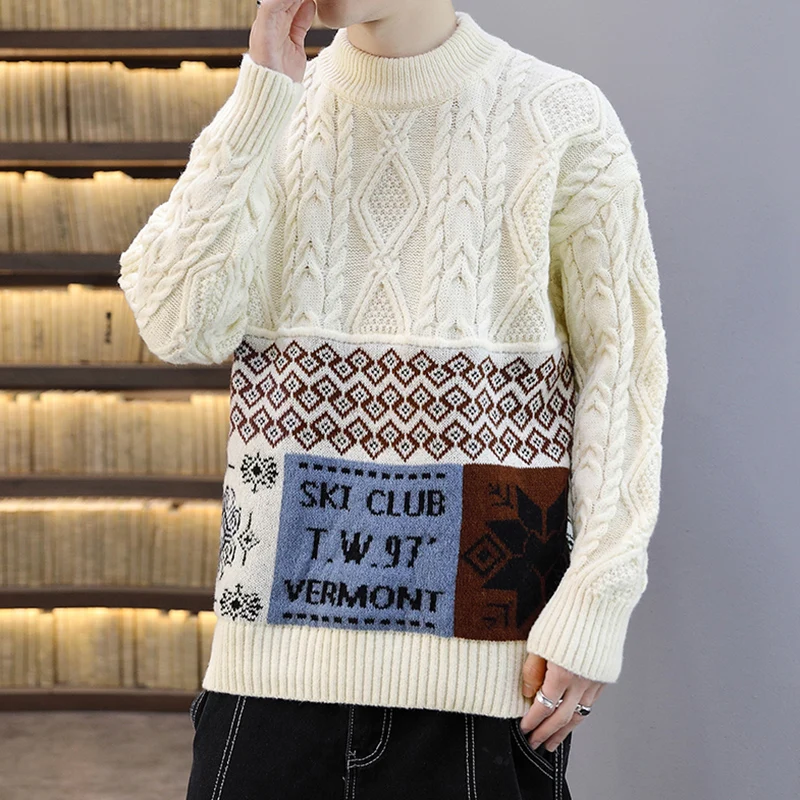 Male Autumn Winter Wool Sweater Round Neck Pullover Color Matching Bottoming Shirt Matching Low Neck Men Sweaters
Male Autumn Winter Wool Sweater Round Neck Pullover Color Matching Bottoming Shirt Matching Low Neck Men Sweaters