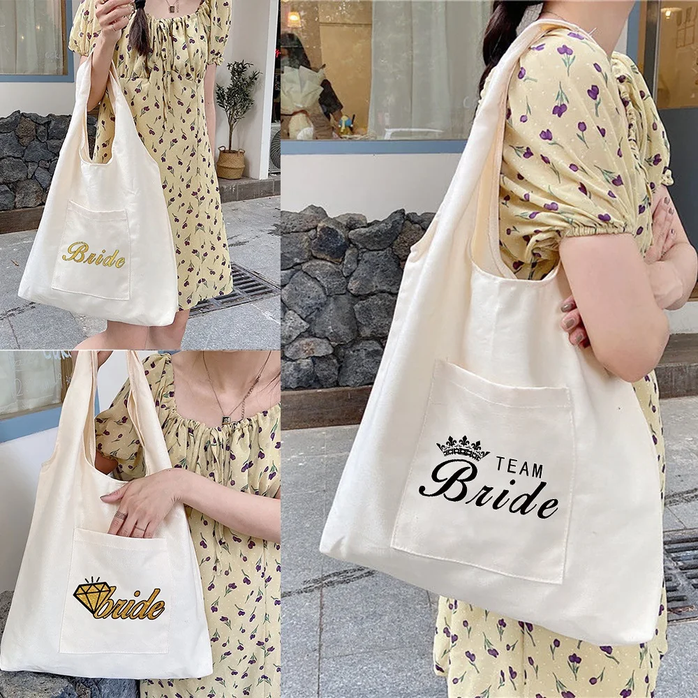 Women's Shopping Bags Canvas Commuter Shoulder Vest Bag Reusable Grocery Handbags Bride Series Eco Tote Shopper Bag
Women's Shopping Bags Canvas Commuter Shoulder Vest Bag Reusable Grocery Handbags Bride Series Eco Tote Shopper Bag