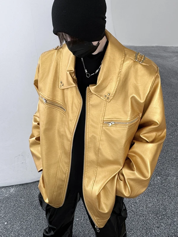 Свободная куртка из искусственной кожи с бриллиантовым декором для сценических выступлений, модная универсальная верхняя одежда для мужчин и женщин
Свободная куртка из искусственной кожи с бриллиантовым декором для сценических выступлений, модная универсальная верхняя одежда для мужчин и женщин