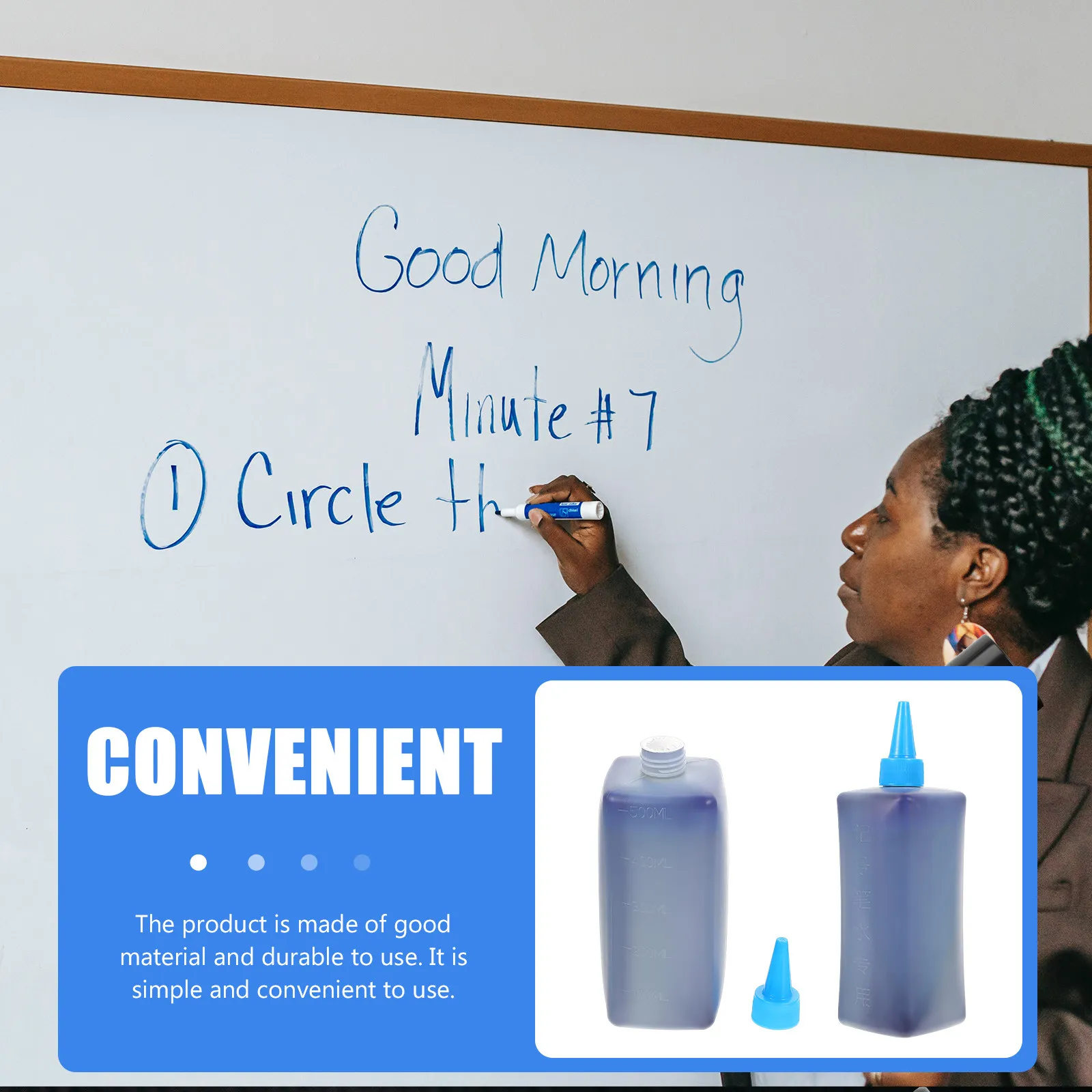 1Pcs 500Ml Professional Whiteboard Ink Refill Quick-Dry Fade-Resistant Stain-Free Smooth Flowing Ink for Long-Term Daily Use
1Pcs 500Ml Professional Whiteboard Ink Refill Quick-Dry Fade-Resistant Stain-Free Smooth Flowing Ink for Long-Term Daily Use