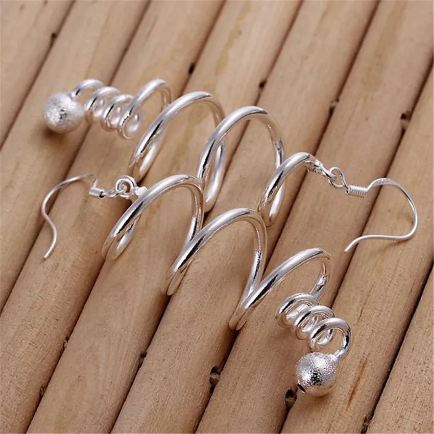 Fine Charms 925 Sterling Silver Spiral Earrings For Woman Fashion Noble Jewelry Elegant Party Long Earrings Christmas Gifts
Fine Charms 925 Sterling Silver Spiral Earrings For Woman Fashion Noble Jewelry Elegant Party Long Earrings Christmas Gifts