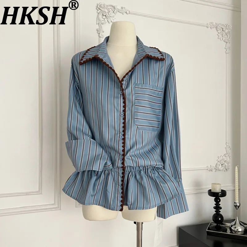 HKSH Autumn New Women Chic Shirt Waist Cinching Turn-down Collar Long Sleeve Pocket Striped High Street Casual Ins Tops HK10766
HKSH Autumn New Women Chic Shirt Waist Cinching Turn-down Collar Long Sleeve Pocket Striped High Street Casual Ins Tops HK10766