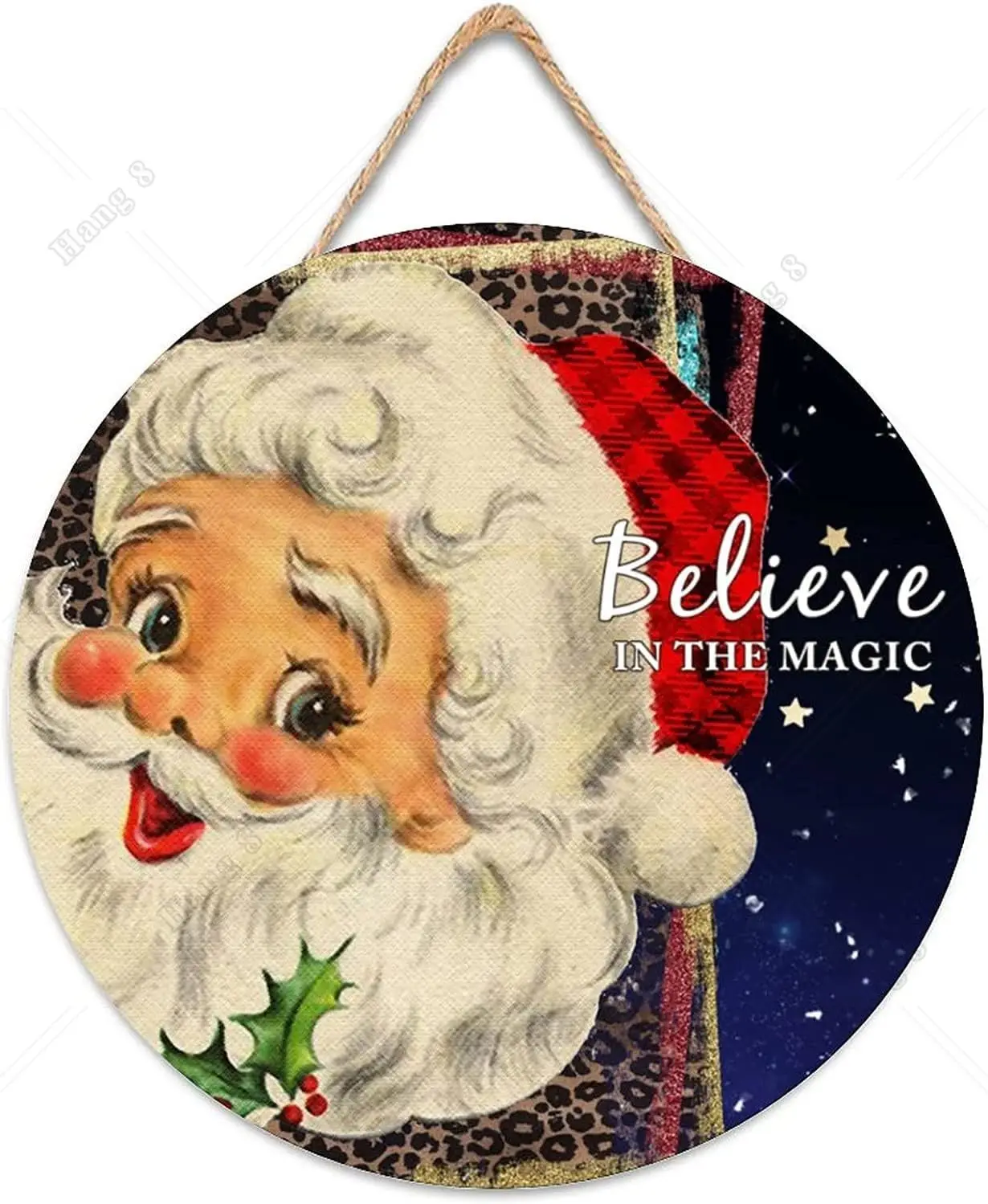 Believe in The Magic Sign Front Door Porch Decorations, Christmas Santa Claus Round Rustic Wood Hanging Sign for Home 12in
Believe in The Magic Sign Front Door Porch Decorations, Christmas Santa Claus Round Rustic Wood Hanging Sign for Home 12in