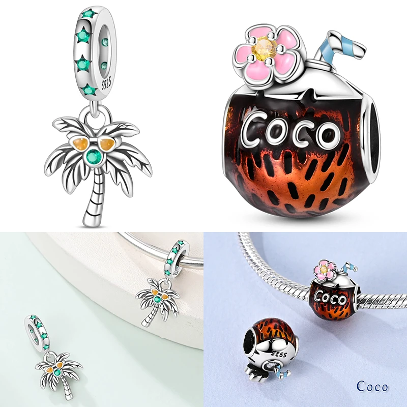 Original 925 Sterling Silver Charm Beads Fun Coconut Tree Pendant For S925 Bracelet Fine DIY Jewelry Gifts
Original 925 Sterling Silver Charm Beads Fun Coconut Tree Pendant For S925 Bracelet Fine DIY Jewelry Gifts
