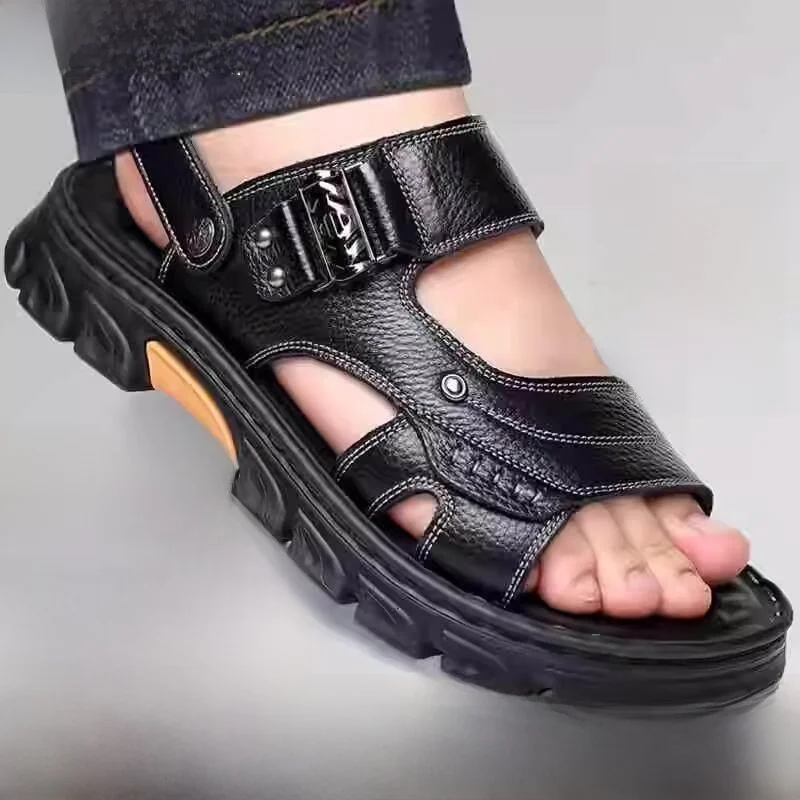 Men's Summer New Leather Sandals Beach Shoes Anti-slip Two-use Outdoor Slippers Breathable Slip-On Clogs Comfortable Footwear
Men's Summer New Leather Sandals Beach Shoes Anti-slip Two-use Outdoor Slippers Breathable Slip-On Clogs Comfortable Footwear
