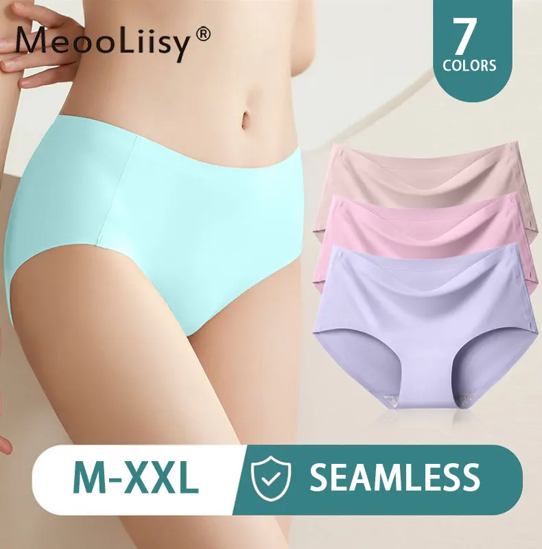 MeooLiisy Ice Silk Seamless Panties for Women Mid -Waist Large Size Briefs Breathable Comfort Underpants Solid Color
MeooLiisy Ice Silk Seamless Panties for Women Mid -Waist Large Size Briefs Breathable Comfort Underpants Solid Color