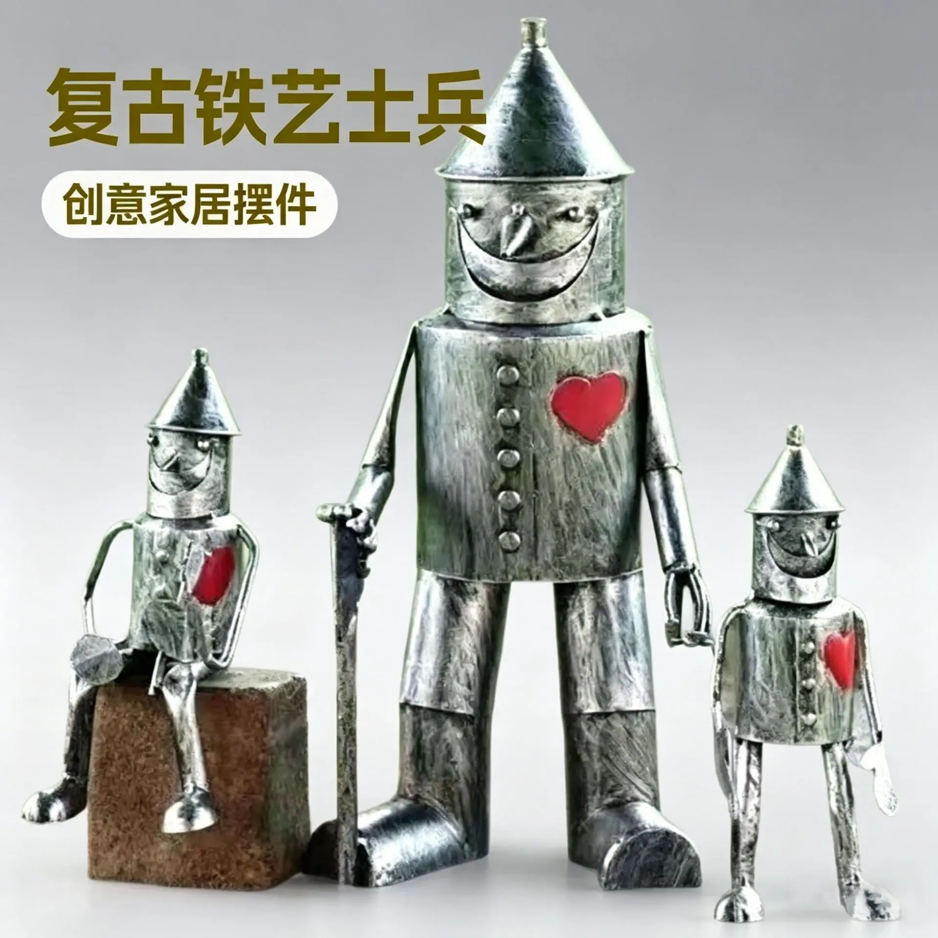 Large Iron Soldier Figurine 3D Metal Craft Axe Heart Creative Character Ornament for Indoor Outdoor Home Decoration
Large Iron Soldier Figurine 3D Metal Craft Axe Heart Creative Character Ornament for Indoor Outdoor Home Decoration