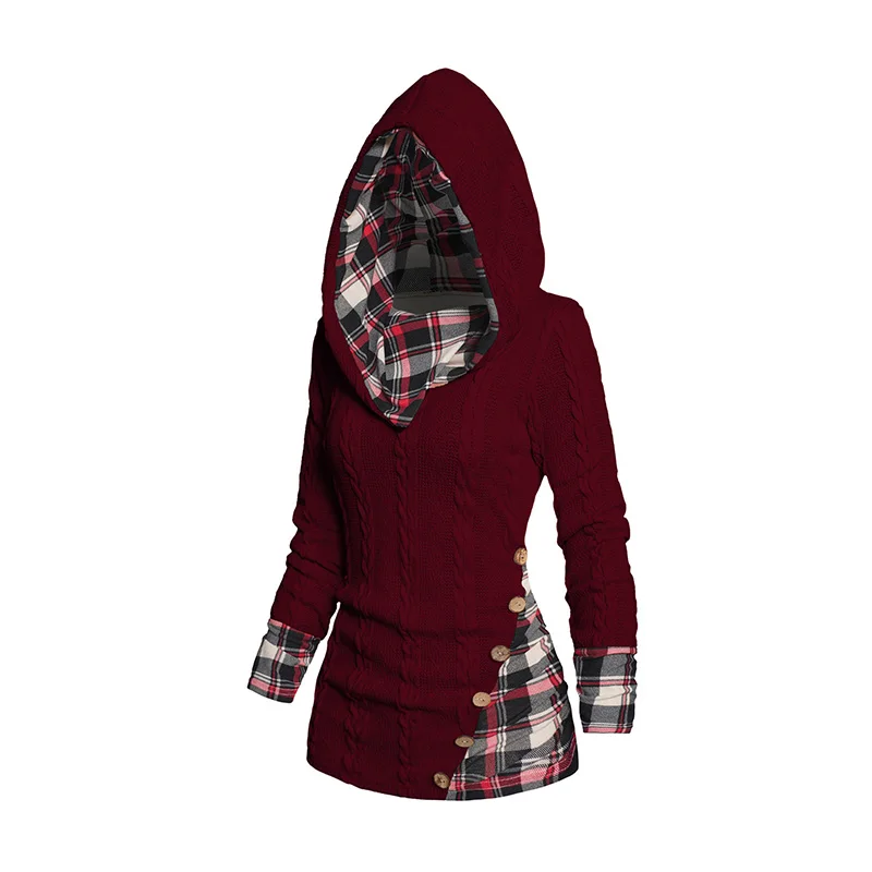 Dressfo 2025 Women's Sweaters Tops Twisted Cable Knit Plaid Print Hooded Sweater Mock Button Ruched Shawl Neck Sweater
Dressfo 2025 Women's Sweaters Tops Twisted Cable Knit Plaid Print Hooded Sweater Mock Button Ruched Shawl Neck Sweater
