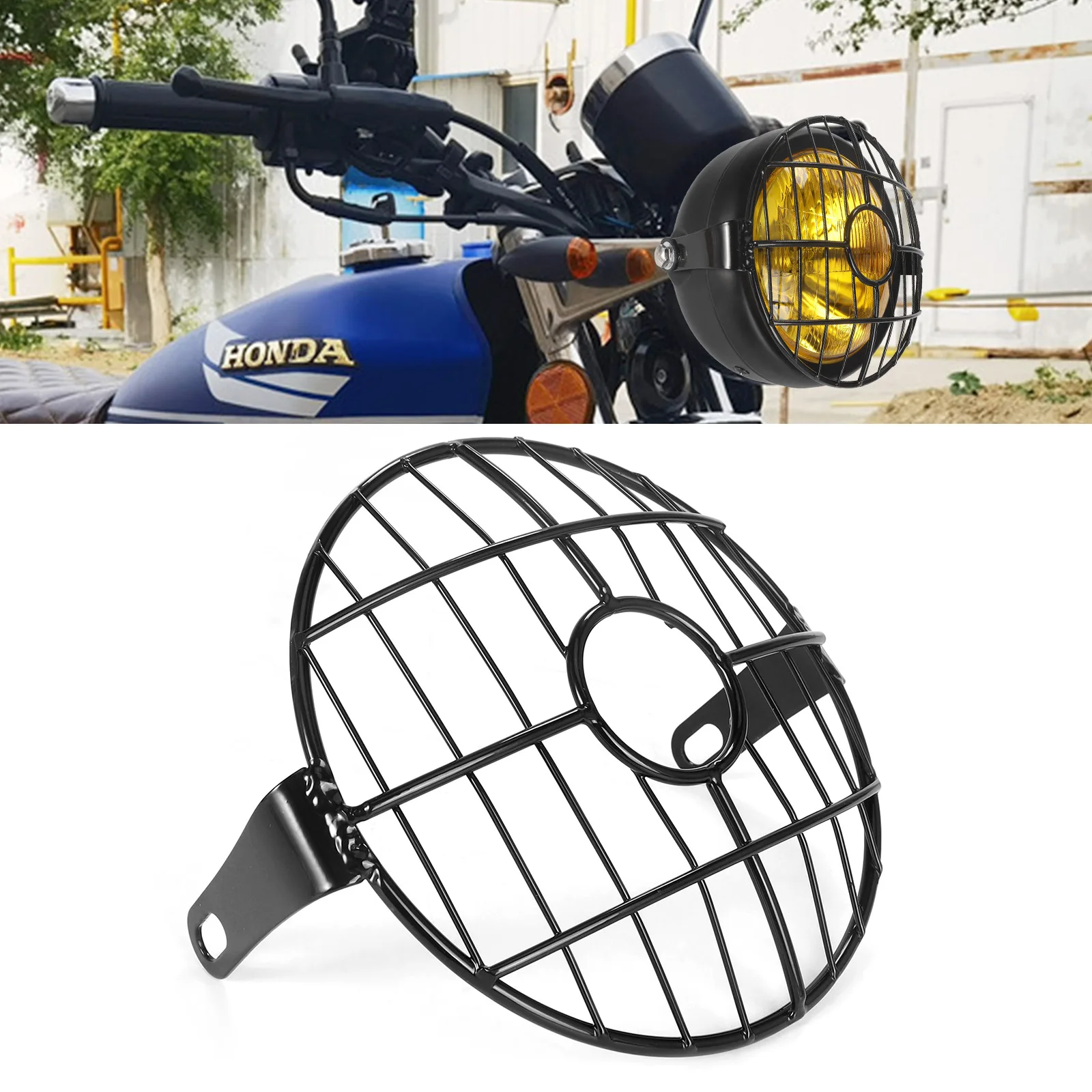 Motorcycle retro headlight mesh cover
Motorcycle retro headlight mesh cover