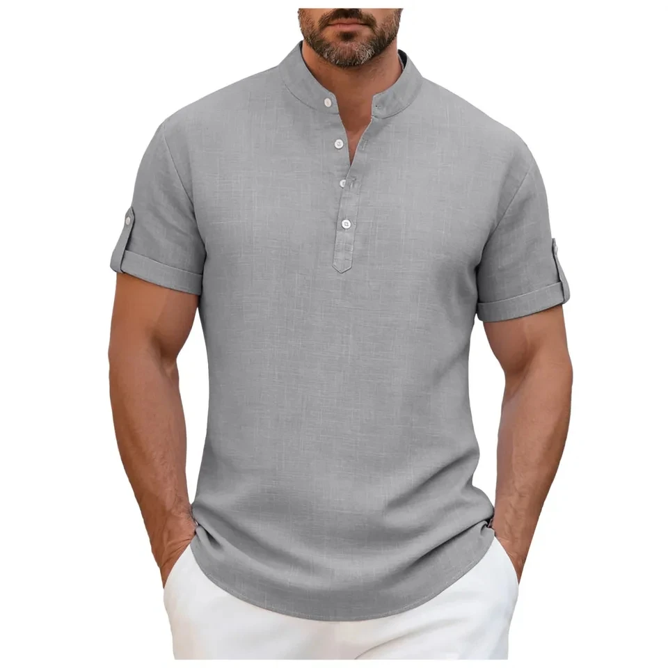 Men's T-Shirt Solid Color Button Pullover Short Sleeve Shirt Summer Blouse Casual Beach Style Hawaiian Vacation Tops Man Clothes
Men's T-Shirt Solid Color Button Pullover Short Sleeve Shirt Summer Blouse Casual Beach Style Hawaiian Vacation Tops Man Clothes