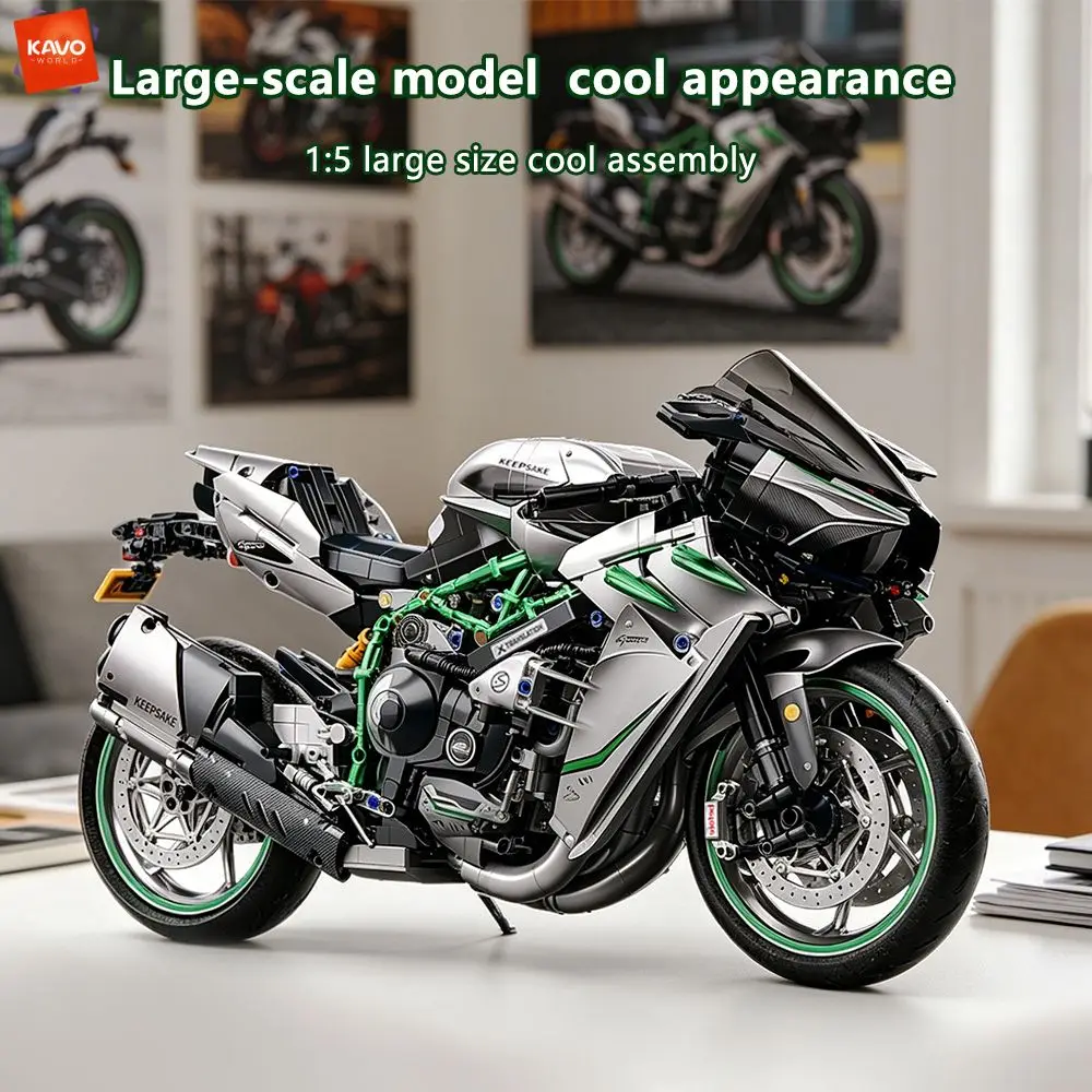 KAVOWORLD 2248PCS Technical Motorcycle Building Block 1:5 Scale Racing Motorbike Model DIY Assembly Home Decoration for Children
KAVOWORLD 2248PCS Technical Motorcycle Building Block 1:5 Scale Racing Motorbike Model DIY Assembly Home Decoration for Children