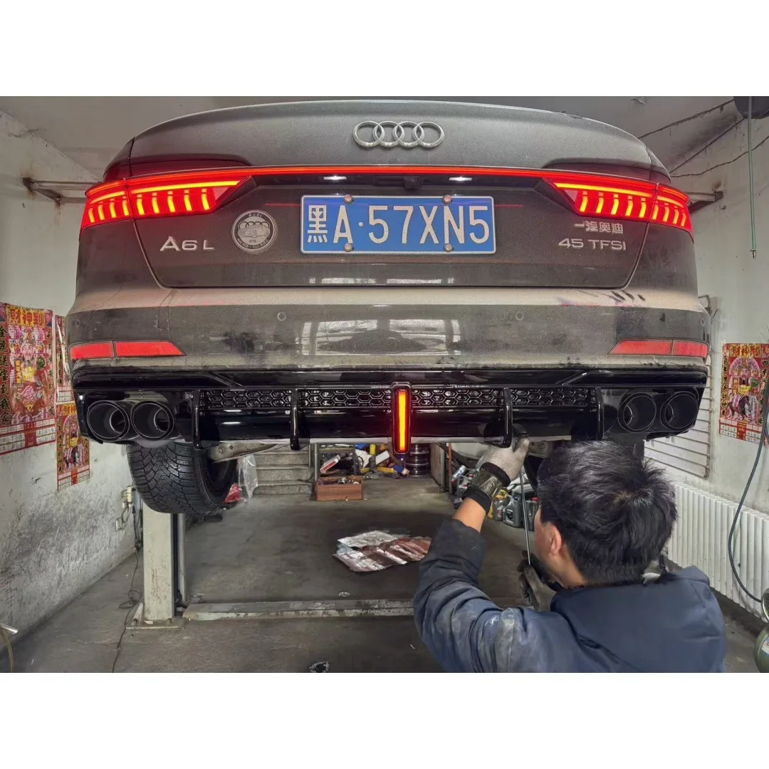 Rear Bumper Diffuser Lip For Audi A6 S-line C8 S6( Not For Standards) 2019-2022 Car Rear Bumper Diffuser Lip with Exhaust Tips
Rear Bumper Diffuser Lip For Audi A6 S-line C8 S6( Not For Standards) 2019-2022 Car Rear Bumper Diffuser Lip with Exhaust Tips