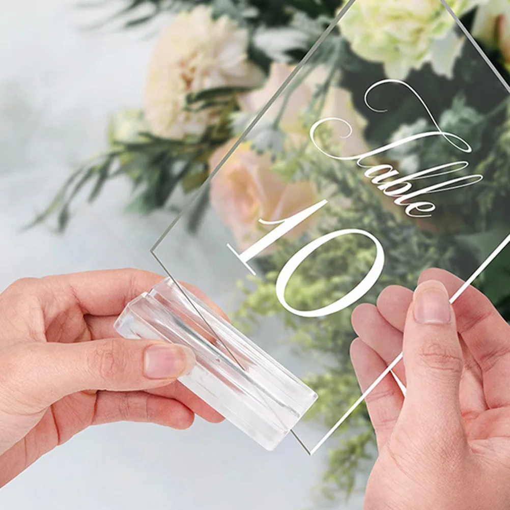 8Pcs Clear Acrylic Sign Holders Wedding Table Place Card Holders Desktop Cards Display Stand Cards Stand Postcard Slot Base 
8Pcs Clear Acrylic Sign Holders Wedding Table Place Card Holders Desktop Cards Display Stand Cards Stand Postcard Slot Base