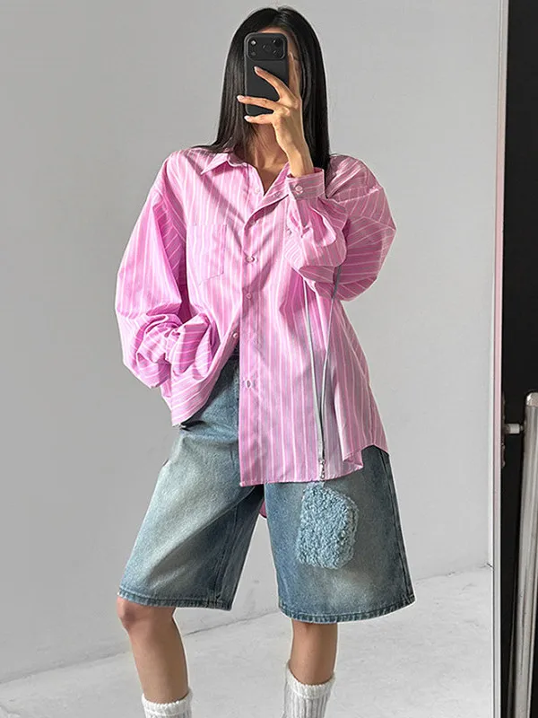 Свободная женская хлопковая рубашка Pure Poem в корейском стиле, повседневная, с вертикальными полосками, свободного кроя, модный топ с длинными рукавами на пуговицах
Свободная женская хлопковая рубашка Pure Poem в корейском стиле, повседневная, с вертикальными полосками, свободного кроя, модный топ с длинными рукавами на пуговицах